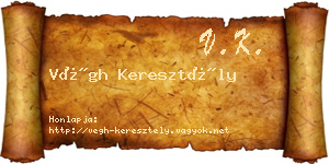 Végh Keresztély névjegykártya